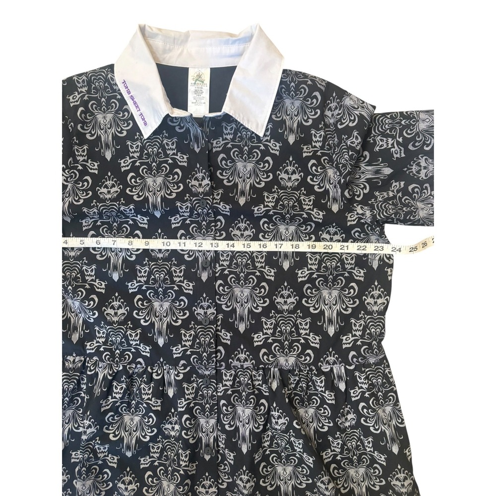 Disney Parks Haunted Mansion Glow in the Dark Wallpaper Print Shirt Dress XL - Picture 5 of 11
